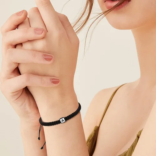 Miniatura 2 de Pulseras hechas a mano, pulseras para mujeres y hombres, pulsera ajustable con inicial, regalos de joyería para mamá, esposa, novia, ella, amigos