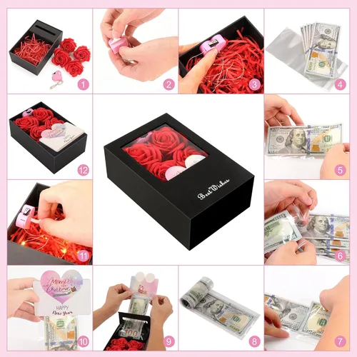 Miniatura 8 de Caja de dinero para tirar regalo en efectivo, cajas de regalo de dinero para cumpleaños, Navidad, graduación, Día de la Madre, para esposo, esposa