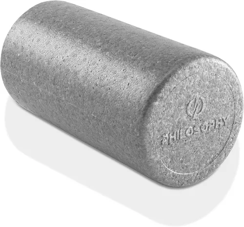 Miniatura 7 de Philosophy Gym Rodillo de espuma de alta densidad de 18 pulgadas para ejercicio, masaje, recuperación muscular, redondo, gris