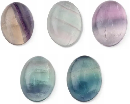 Miniatura 24 de Crafans Flat Back Gemstone Oval Cabochons Natural Stone Cabochons Healing Power Stone Chakra Crystal for Crafts DIY Jewelry Making Supplies