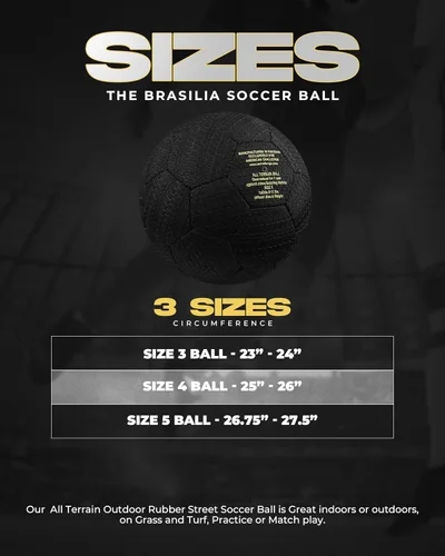 Miniatura 2 de American Challenge Balón de fútbol de goma todo terreno – Tamaños oficiales 2, 3, 4 y 5 – Pelota de fútbol duradera para calle y entrenamiento