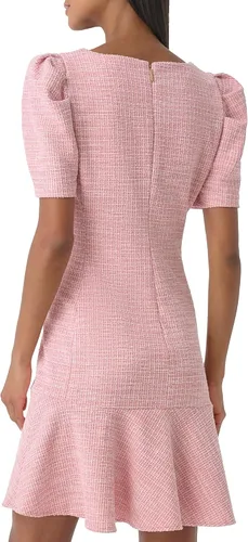Miniatura 4 de Karl Lagerfeld Paris Vestido de tweed con cuello cuadrado y mangas abullonadas para mujer