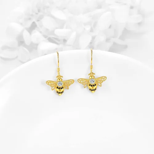 Miniatura 38 de POPKIMI Bonitos aretes colgantes de animales, joyería de animales, regalos de cumpleaños y Navidad para mujeres, aretes de ópalo de cristal de plata