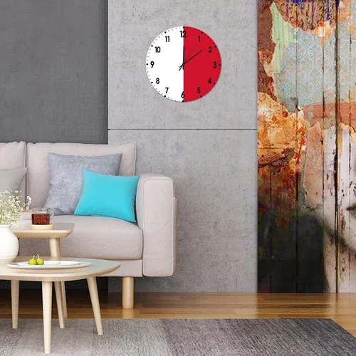 Miniatura 454 de Cheyan Reloj de pared con bandera de Canadá de 12 pulgadas, silencioso, sin tictac, de PVC, funciona con pilas, reloj redondo decorativo, regalo