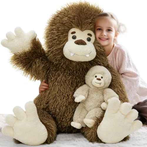 Miniatura 12 de MorisMos Oso de Peluche Gigante Animal de Peluche con Osos Bebé, 35.4'' Oso Grande de Peluche Mamá, 3 Pequeños Osos de Peluche Animales de Peluche a