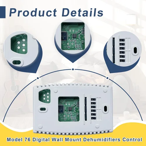 Miniatura 4 de 76 Control digital de deshumidificador de montaje en pared, compatible con deshumidificadores AprilAire 1700/1800/E-Series para todo el hogar