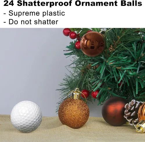 Miniatura 3 de Esferas pequeñas de bronce de 1.6 pulgadas para decoración del árbol de Navidad, adornos inastillables para cumpleaños, Halloween, vacaciones, boda