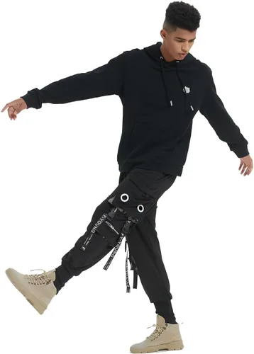 Miniatura 6 de Hello MrLin Pantalones deportivos para hombre, estilo punk, cargo, holgados, para hip hop, pantalones de harén, pantalones tácticos para atletismo