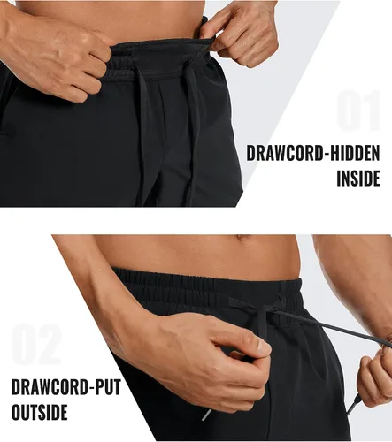 Miniatura 5 de CRZ YOGA Pantalones cortos de entrenamiento sin forro para hombre de 5 pulgadas, ligeros, de secado rápido, para correr, deportes, atletismo