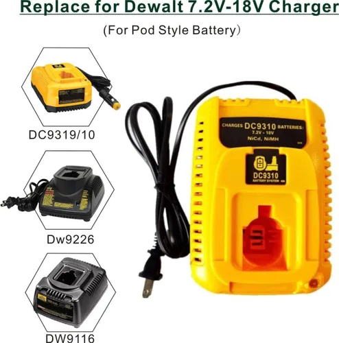 Miniatura 4 de Repuesto para Dewalt 18V DC9310 para 7.2V-18V NiCad NiMh cargador de batería DC9096 DC9098 DC9099 DW9099 DW9057 DW9072 DW9094 DC9091 DC9071 DW9062