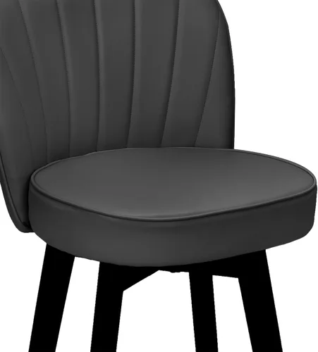 Miniatura 9 de MINCETA Juego de 2 taburetes de bar giratorios de 360°, taburete de bar de 26 pulgadas de altura de mostrador con respaldo de concha, silla de bar