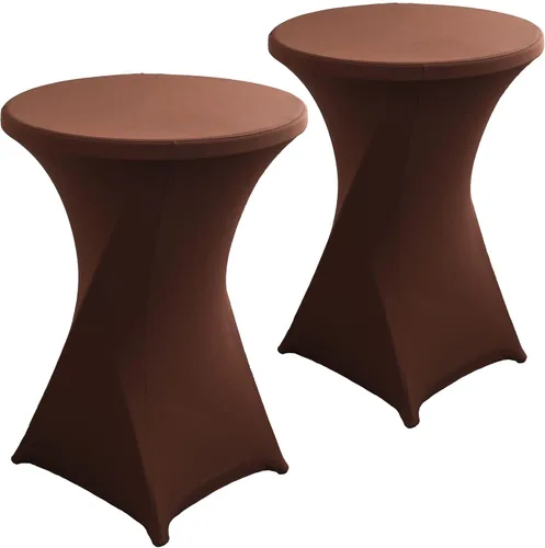 Miniatura 11 de Paquete de 2 Fundas para Mesa de Cóctel de Spandex Champán de 32x43 Pulgadas, Mantel de Cóctel Redondo Elástico, Funda de Mesa Highboy Ajustada
