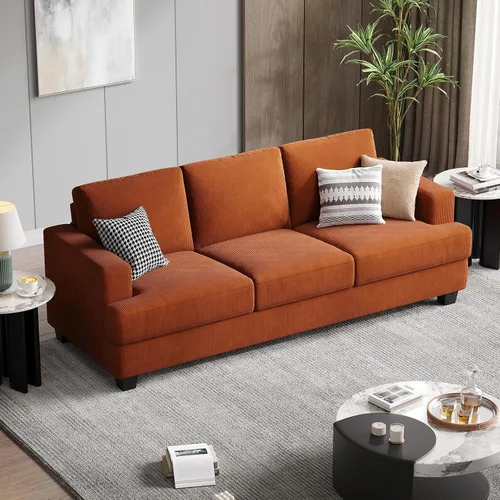 Miniatura 3 de COPIAE Sofá de 89 pulgadas con asientos extra profundos de gran tamaño, sofá de 3 plazas para sala de estar, sofá y sofá modernos, cómodos Óxido