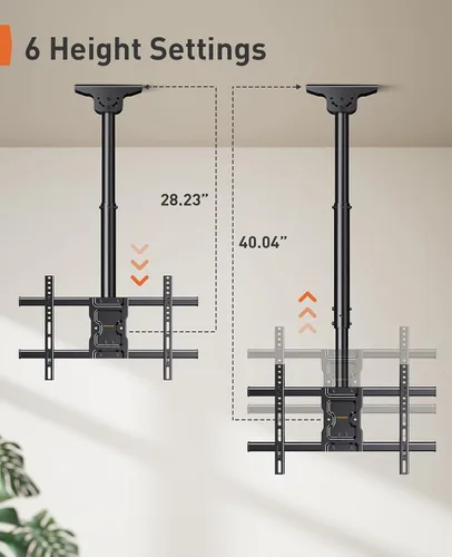 Miniatura 3 de Perlegear - Soporte de pared para TV de techo, soporte de TV colgante para televisores planos o curvos de 37 a 75 pulgadas hasta 45 kg, soporte