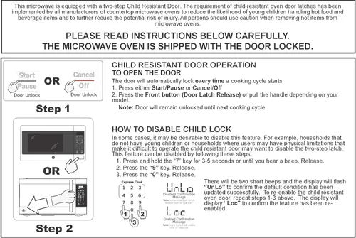 Miniatura 6 de GE Horno microondas para encimera, 1.4 pies cúbicos, capacidad de 1,100 vatios, 7 ajustes de cocción automática, tecnología de bloqueo infantil