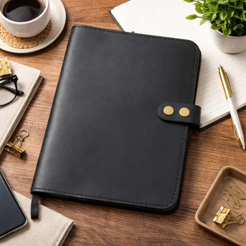 Miniatura 4 de Funda de cuero rústico para cuaderno de esteno en espiral de 6 x 9 pulgadas, cubierta Cahier recargable hecha a mano, organizador de cuero