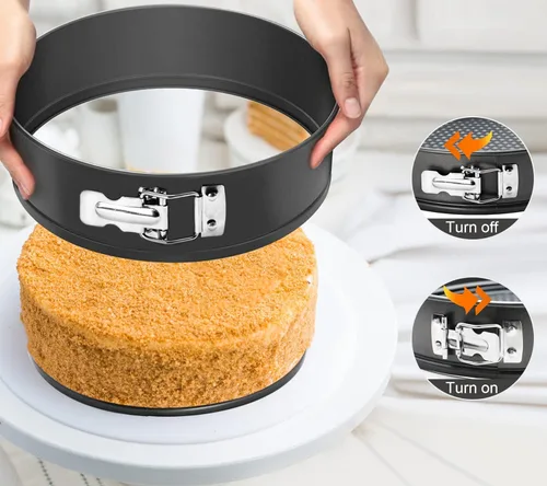 Miniatura 4 de Webake Springform - Molde antiadherente de 11 pulgadas para tartas de queso con parte inferior extraíble, molde grande para hornear para Acción