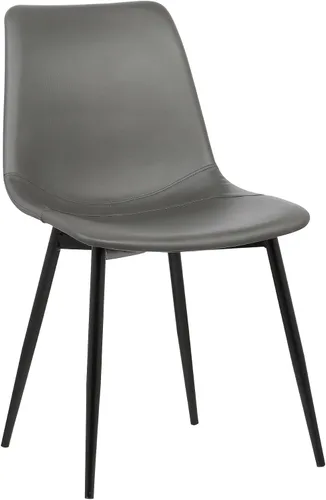 Armen Living Monte Mid Century - Silla auxiliar de comedor moderna y contemporánea para mesa, cocina, escritorio de oficina en casa, altura del Piel