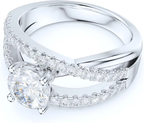 Miniatura 3 de Sterling Silver Women's Criss Cross Ring with 1CT Simulated Round Diamond or Genuine Moissanite Crossover Infinity Twisted Engagement Ring