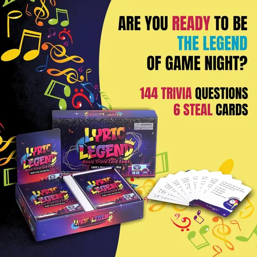 Miniatura 5 de Lyric Legend 2000s Hip-Hop y Rap Music Trivia - Juegos para adultos para noche de juegos - Bueno para grupos - Juego de fiesta de terminar la letra