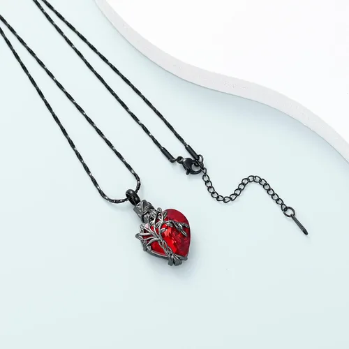 Miniatura 34 de Imrsanl Collar de urna de árbol de la vida con forma de corazón, joyería de cremación para hombres y mujeres, recuerdo, joyería conmemorativa