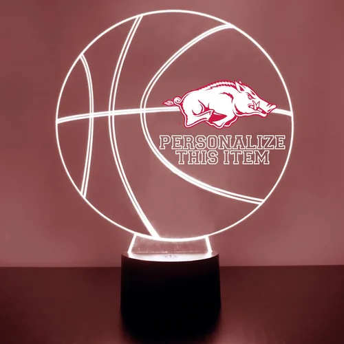 Miniatura 29 de Lámpara de luz nocturna personalizada de la Universidad de Missouri (Mizzou) Tigers con bola de baloncesto y logotipo, letrero LED con control
