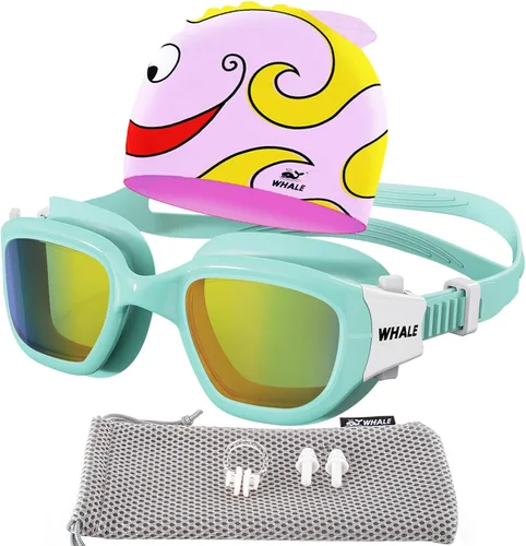Miniatura 9 de Whale Gafas de natación para niños, cómodas gafas de natación polarizadas UV400 antivaho adecuadas para edades de 6 a 14 años