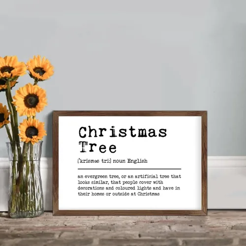 Miniatura 5 de Family Lettering Frame Wood Signs Definitions Christmas Tree Vintage Wall Art Wood Frame Sign Encouragement Farmhouse Wood Sign for Home Door Window