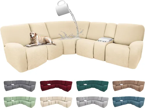 Miniatura 94 de Fundas de sofá reclinable seccional 100% impermeables para sofá reclinable en forma de L, funda de sofá modular de esquina en forma de L, fundas