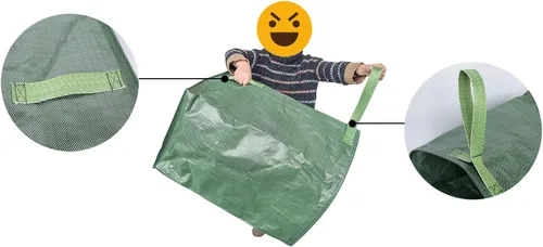 Miniatura 7 de Juego de 2 bolsas de jardín reutilizables de 106 galones con asas reforzadas, bolsas de jardinería resistentes, bolsas de jardinería para césped