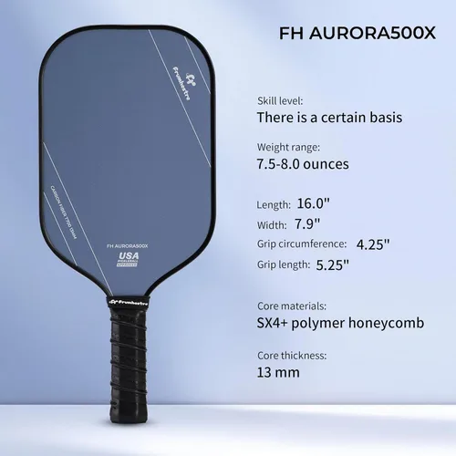 Miniatura 2 de Raqueta de pickleball FH-500 T700, raqueta de pickleball ofensiva de 0.551 in de grosor a dos manos, velocidad y control