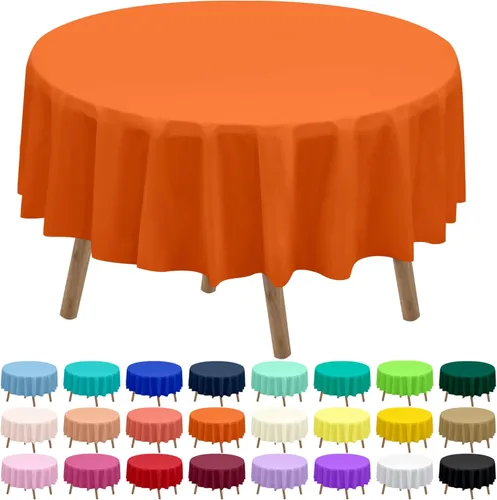 Miniatura 33 de Paquete de 2 manteles de plástico desechables de 84 pulgadas de color azul aguamarina, manteles circulares para baby shower, baby shower, PEVA, azul