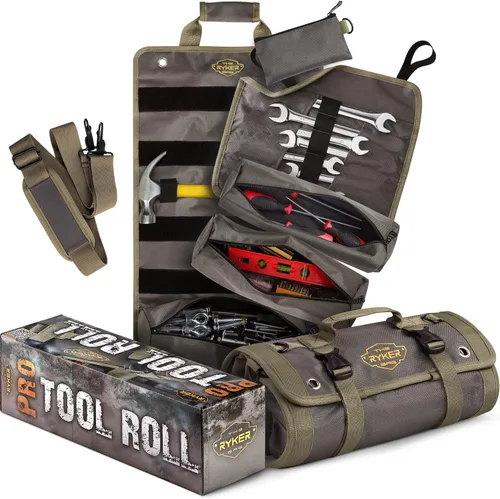 The Ryker Bag PRO - Bolsa oficial organizadora de herramientas con 4 bolsas desmontables y organizador de llaves, para mecánico, motocicletas Bolsa