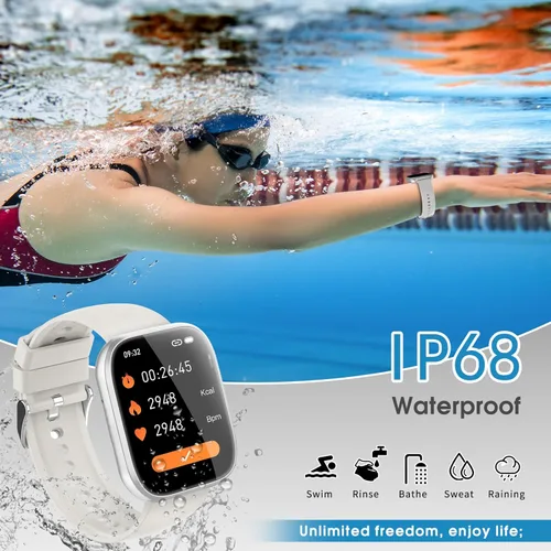 Miniatura 6 de Reloj inteligente aycy para hombres y mujeres, Bluetooth, función de llamada, pantalla táctil HD de 1.85", reloj de fitness con monitor de sueño