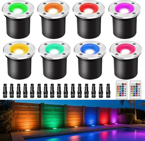 Miniatura 10 de Paquete de 4 luces LED de bajo voltaje de 3 W y 12 V, luz LED de paisaje impermeable IP67 luces de camino para exteriores, focos de árboles