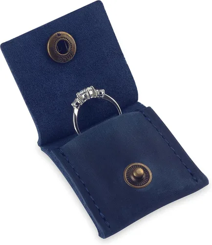 Miniatura 19 de Soporte de cuero para llavero, funda de viaje para anillo de boda, soporte para anillo de compromiso, bolsa para anillos, soporte para anillos