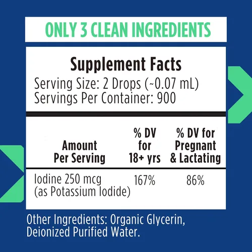 Miniatura 5 de NOVEHA Gotas de yodo Suplemento orgánico de yoduro de potasio Apoyo diario para la función tiroidea y el bienestar 250 mcg por porción USDA