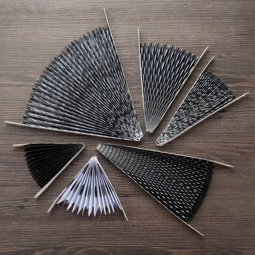Miniatura 6 de ONUPGO Paper Fans - Juego de abanicos de papel para colgar en fiestas, color negro, 12 unidades, decoración de fiesta mexicana, pancarta colgante