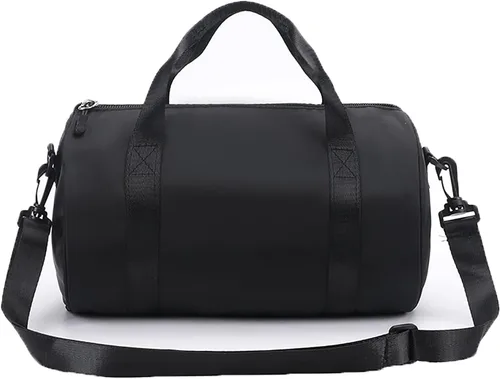 Mini bolsa de gimnasio para mujer, bolsa de lona pequeña, mini bolsa de gimnasio, bolsa deportiva para yoga, natación, baile (negro)