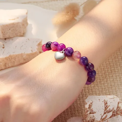 Miniatura 2 de HGDEER Regalos Get Well Soon, pulsera de amatista de piedra natural para mujeres y hombres