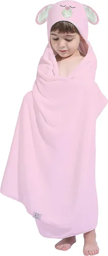 HIPHOP PANDA Toalla con capucha para niños, viscosa derivada del bambú, 30 x 50 pulgadas, tamaño grande para 3 a 10 años, toalla de baño prémium