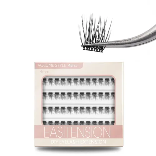 Miniatura 17 de Extensiones de Pestañas DIY Racimos de Pestañas 120 Racimos Pestañas Postizas Efecto 3D Pestañas Individuales Naturales Juego en Casa Kit