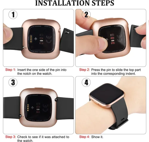 Miniatura 9 de Vancle Correa para Fitbit Versa - Pulsera deportiva de repuesto para mujeres y hombres