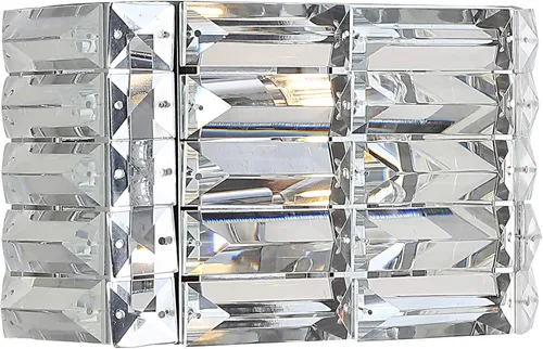 JONATHAN Y Lámpara de tocador moderna de cristal cromado de 10 pulgadas, aplique de pared LED para baño, 1 lámpara para espejo, iluminación