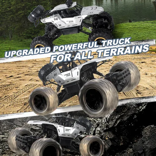 Miniatura 4 de Jiakora Coche de Control Remoto 1:12 Camión Todo Terreno, Carcasa de Metal Faros LED Camión Monster RC Todo Terreno, Coches RC Juguetes para Niños