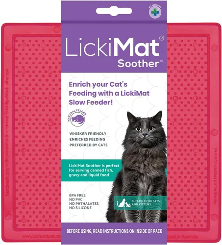 Miniatura 19 de LickiMat Chupete clásico, tapete para lamer lento para gatos, reductor de ansiedad y aburrimiento; perfecto para alimentos, golosinas, yogur