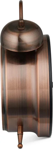 Miniatura 2 de Bernhard Products Reloj despertador analógico de doble campana retro de metal cobre de 4 pulgadas, cuarzo extra fuerte, funciona