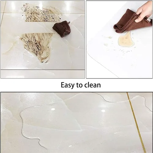 Miniatura 5 de Tapete protector de piso de plástico transparente resistente de 0.06 pulgadas de grosor, alfombrilla protectora antideslizante transparente