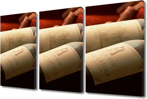 Miniatura 113 de Obra de arte para paredes del hogar, 3 paneles de letras de vino tinto, pinturas de corcho, impresiones HD, arte de pared de corcho de vino sobre