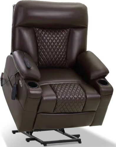 Miniatura 14 de EONIX SLRY019020 - Silla reclinable eléctrica para adultos mayores con calor y masaje, sillas reclinables eléctricas resistentes de 400 libras